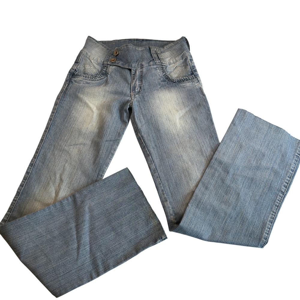 XOXO Women's Light Blue Flare Jeans